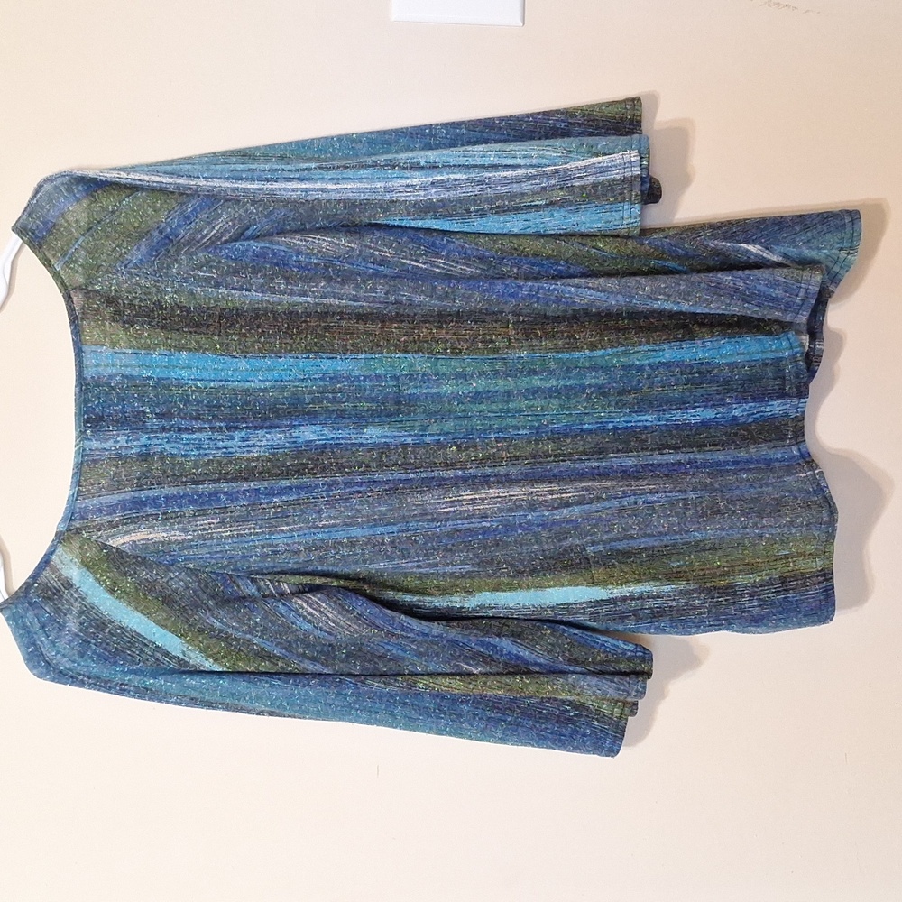 Cartise women's made in canada metallic stripe bell sleeve blouse size small - Picture 5 of 7